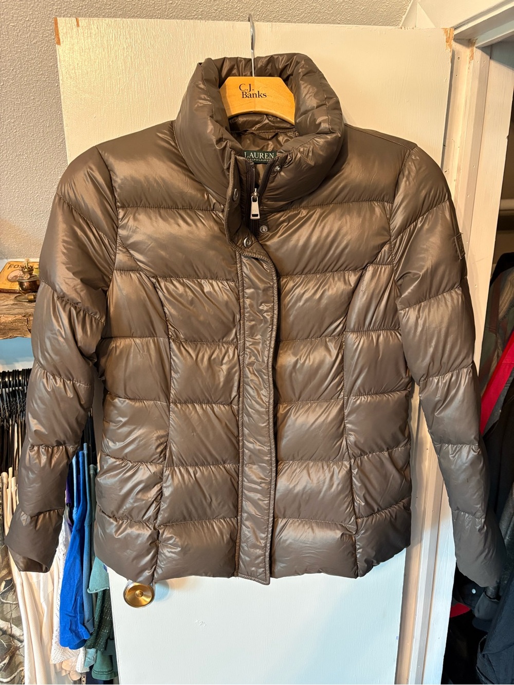 Ralph Lauren Brown Quilted Down Puffer Jacket